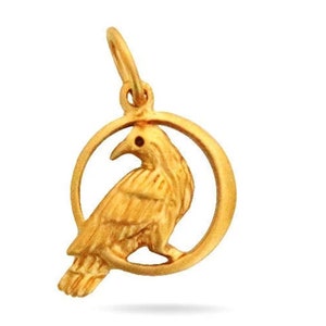 Sterling Silver Raven Charm, Multiple Finishes, (33-CH6)