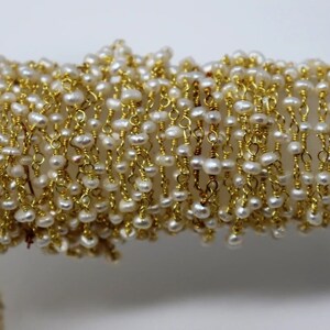 Pearl smooth wire wrapped rosary chain, (94-PRL-RS)