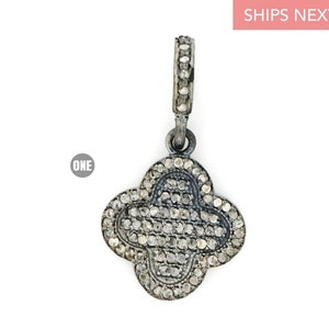 Pave Diamond Clover Charm, (39-CH)