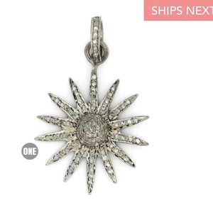 Sterling Silver, Pave Diamond Pendant, (038-DPS)