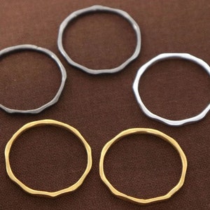2 Pcs, Sterling Silver Hammered Circle Links, 15 mm (56-D-LC)