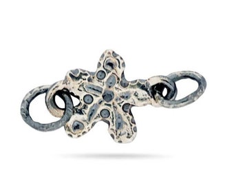 Länkkoppling i sterlingsilver med hantverksblommor, flera utföranden, (AF-226)