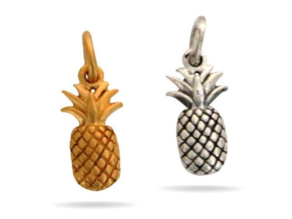Sterling Silver Pineapple Charm, Multiple Finishes, (100-CH4