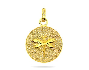 Argent sterling, pendentif pavé de diamants, (1210-DPM)