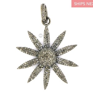 Sterling Silver, Pave Diamond Sun Pendant, (1133-DPM)