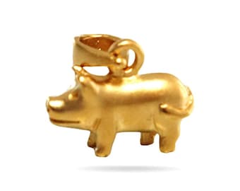 Sterling Silver Pig Charm, Multiple Finishes, (108-CH7)