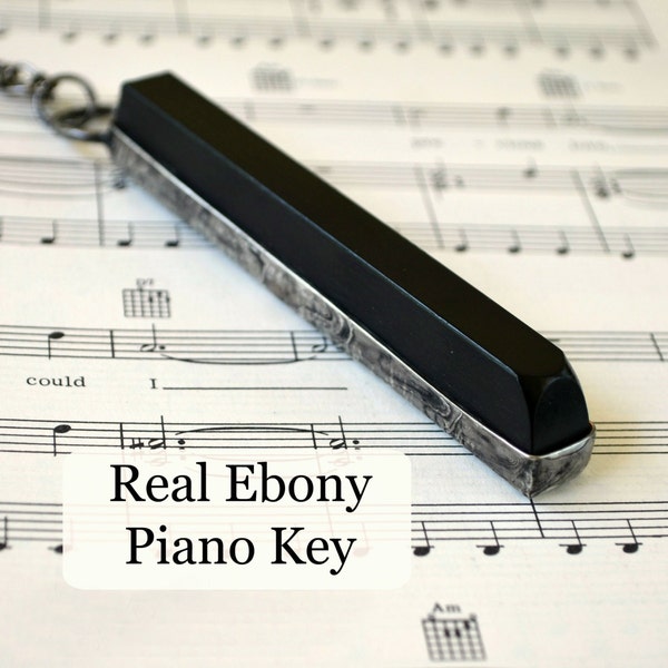 Repurposed Piano Key Necklace or Key Ring, Piano Gift for Musician or Music Teacher, Repurposed Jewelry, Piano Necklace, Unique Pianist Gift