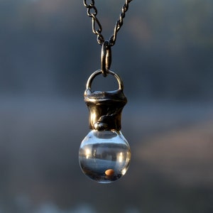 Mustard Seed Necklace Gift, Glass Bottle Pendant Necklace, Encouragement Gift, Meaningful Jewelry