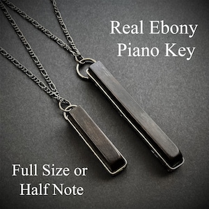 Gift for Musician, 100 Year Old Ebony Piano Key, Bezel Set, Durable Artisan Made Jewelry for Men or Women, Two Sizes, Unique Gift Ideas,