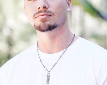 Mens Cross Necklace, Simple Pendant for Him, Everyday Jewelry Gift