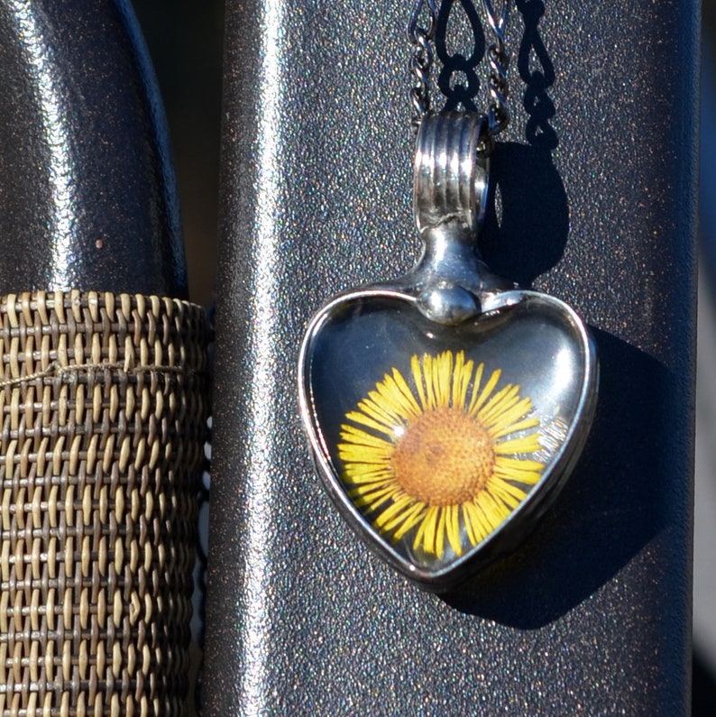 Sunflower Necklace Heart Necklaces for Women Sunflower Etsy