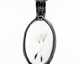 Dandelion Necklace Gift for Mom, Real Dandelion Seed Pendant, Meaningful Jewelry