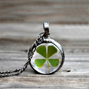 Four Leaf Clover Pendant Necklace, Carry the Luck of the Irish, Botanical Jewelry, 4 Leaf Clover Jewelry, Lucky Charm, Shamrock Gift