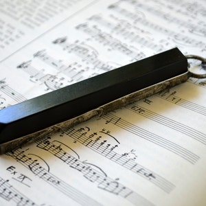 Piano Key Necklace, 100 year old black ebony key Handmade by Bayou Glass Arts into an interesting piece of jewelry. Best gift for piano or music teacher or any piano player in you life.