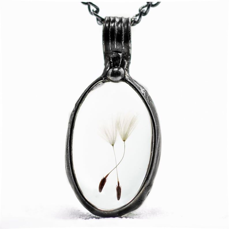 Wish Necklace, Dandelion Necklace, Made With Real Dandelion Seeds, Not Resin, Glass Will not Yellow, Make a Wish Jewelry, Terrarium 2248 image 5