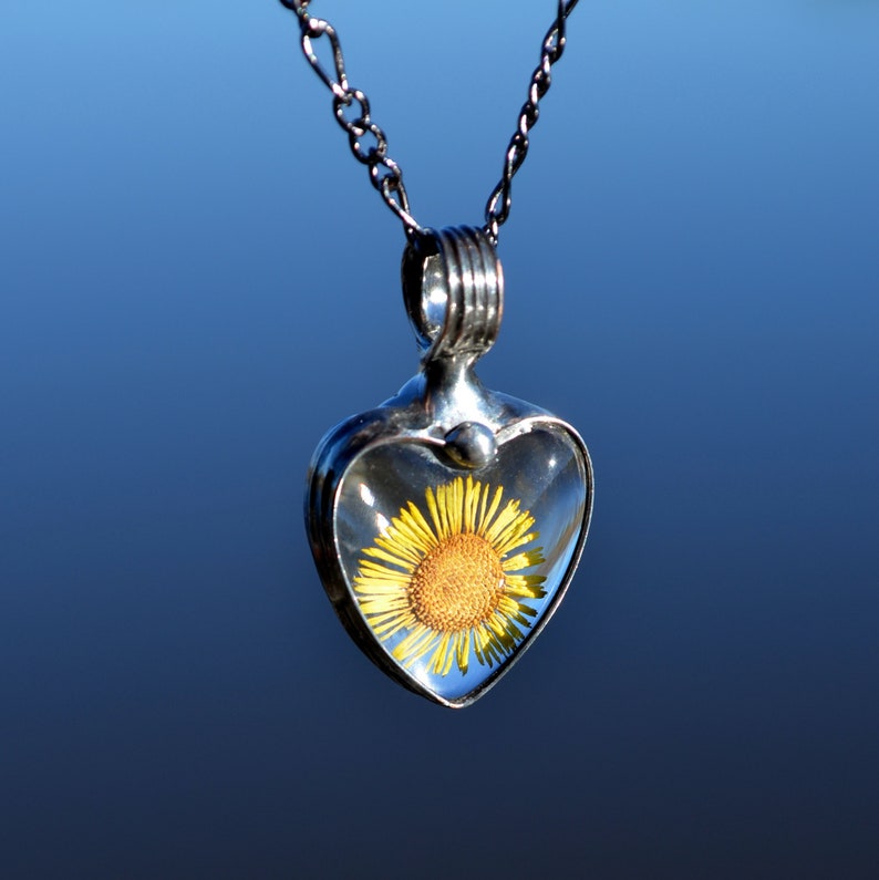 Sunflower Necklace Heart Necklaces for Women Sunflower Etsy