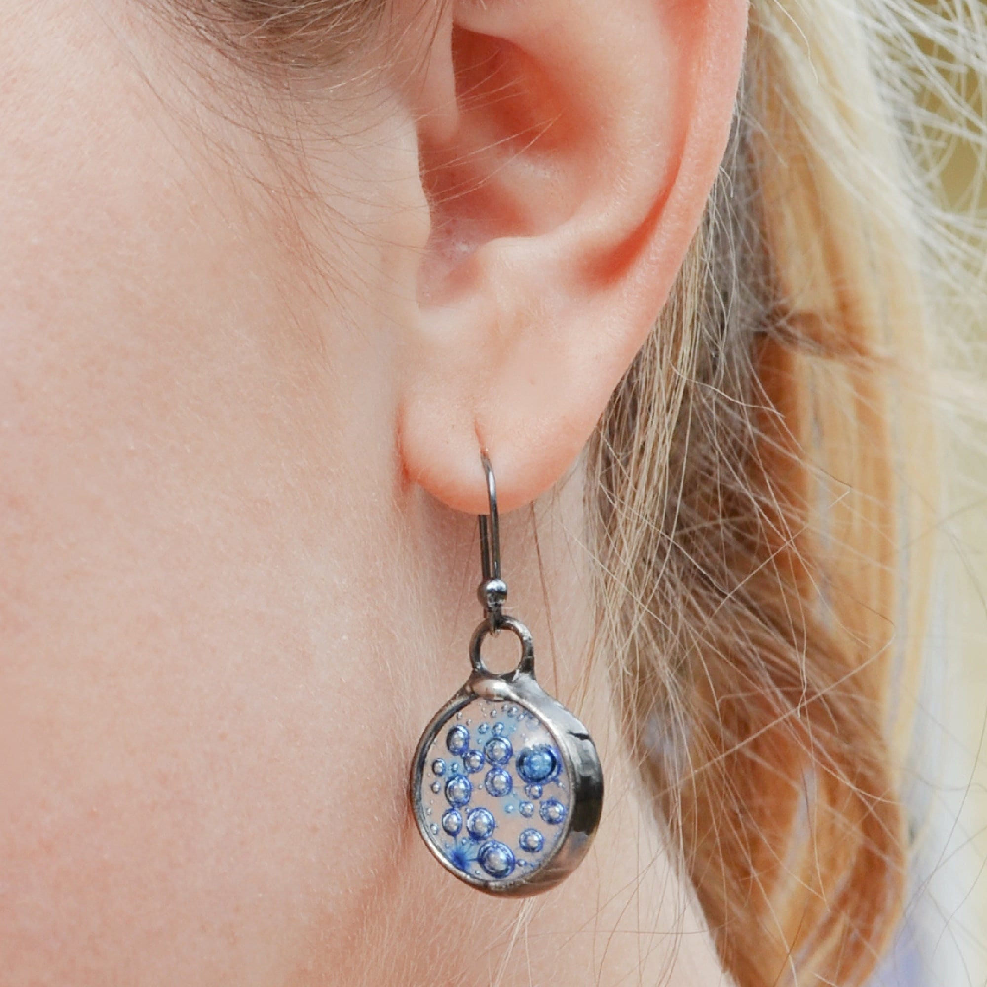 Listen to Me - Silver and synthetic sapphires stud earrings – Leah Firth  Jewelry