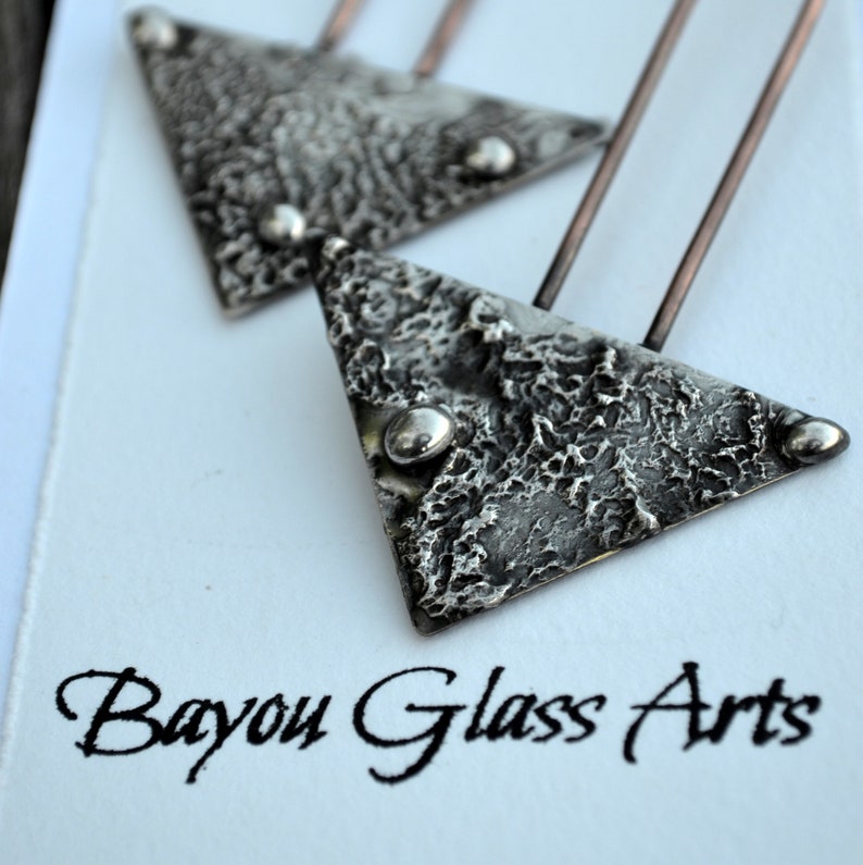 Handmade Mixed Metal Copper Earrings Long Boho Earrings for Women Oxidized Sterling Silver Ear Wires Statement Dangle Earrings 2806
