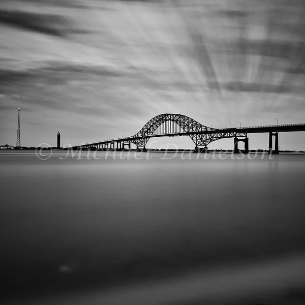 Black and White Robert Moses Bridge Photograph 8x10