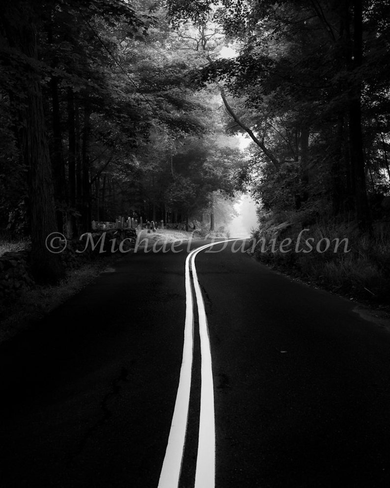 Black and White Country Road 8x10 Photograph Print image 1