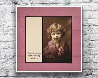 Birthday Card - There is no age limit on being fabulous - Vintage inspired Mother Grandmother Aunt Sister Friend Colleague Female Woman