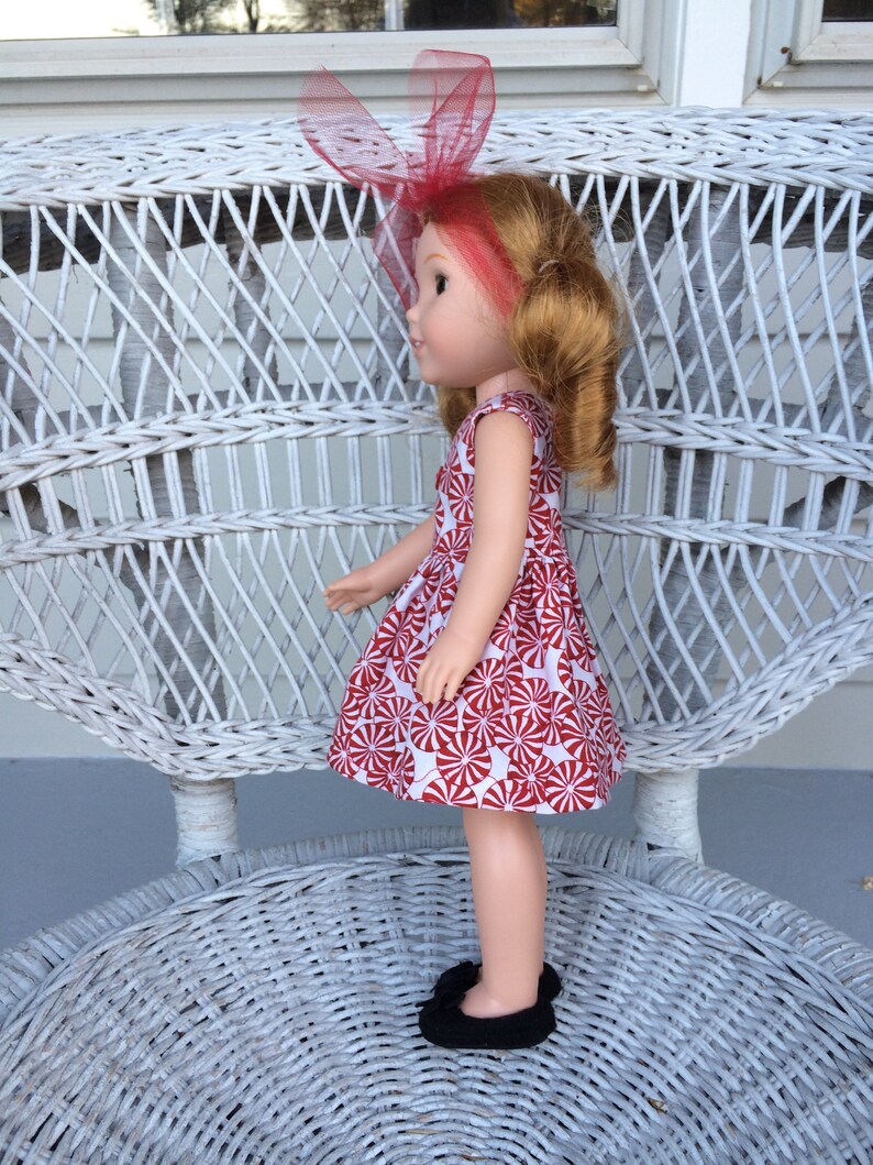 Peppermint Candy Doll Dress Handmade To Fit 145 Inch Dolls Etsy
