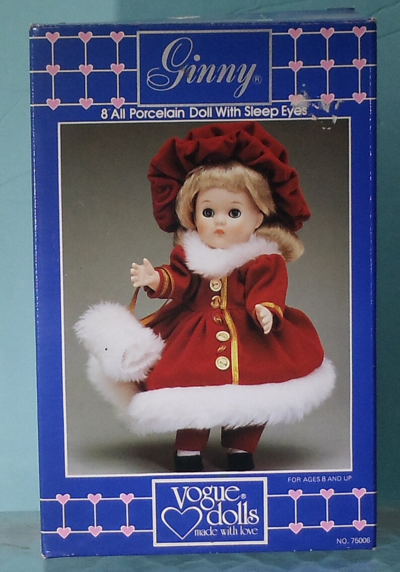 Ginny Doll by Vogue 1985 Porcelain 8 Inch with box All image 1