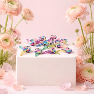 Kawaii Lollipop Snap Hair Clips • Rainbow Candy Barrettes • Pastel Sweet Treat Accessories
