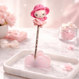 Horquilla de gatito kawaii • Accesorio para el cabello con diseño de dibujos animados en tonos pastel
