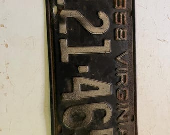 1958 Virginia state license plate