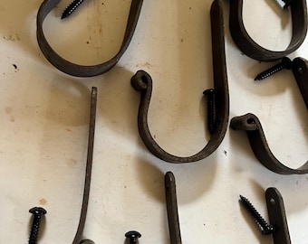 handforged J hooks from 1/8 x 1/2 hrs