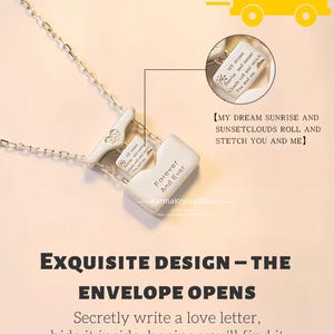 Carta de amor con mensaje secreto, collar con nombre personalizado, plata 925, collar con mensaje oculto, regalo sorpresa para ella, collar con bolsita para mamá.