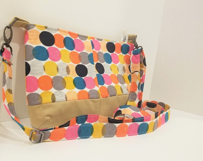 Colorful Dots Cotton Crossbody Bag: Handmade Mini Travel Purse