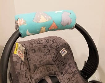 Infant Car Seat Handle Cushion, Baby Handle Cover Wrap, Reversible Handle Arm Pad, Arm Saver, Car Seat Handle Protector, Baby Shower Gift