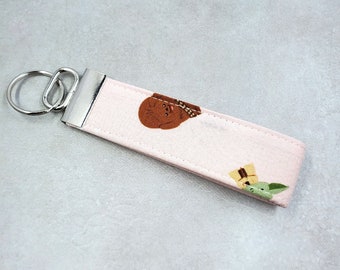 Wristlet Key Fob, Fabric Key Fob, Bracelet Key Chain, Key Chain Wristlet, Silver Key Chain, Rose Gold Key Chain, Wristlet Strap