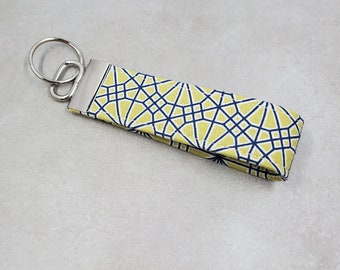 Wristlet Key Fob, Fabric Key Fob, Bracelet Keychain, Key Chain Wristlet, Womens Keychain, Silver Key Chain, Wristlet Strap, Lanyard Key Ring