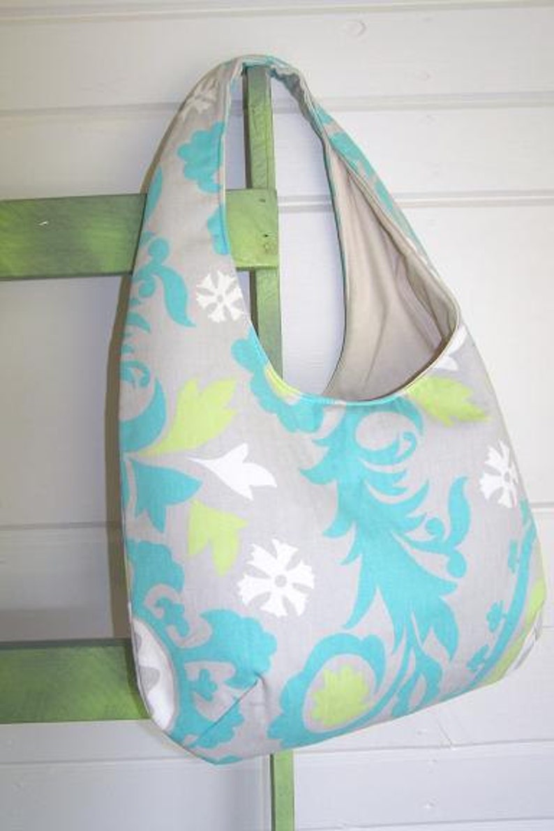 The Hobo Bag Premier Suzani Twill Harmony Green READY to SHIP SALE