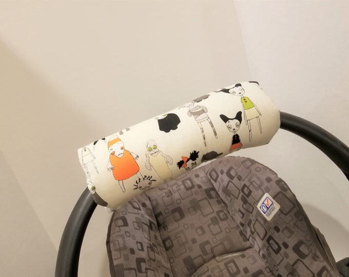 Infant Car Seat ARM PAD - Baby Carrier Handle Cover Wrap - Reversible - Zombies - Halloween - Girl or Boy