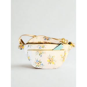 Handmade Floral Cotton Fanny Pack: Oversized Crossbody Sling Bag