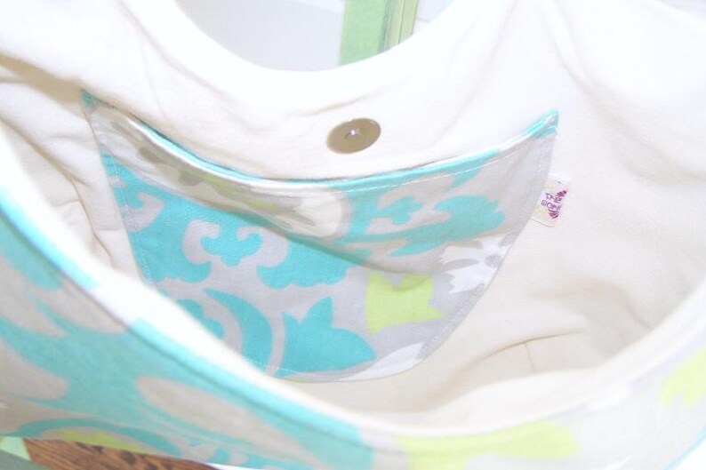 The Hobo Bag Premier Suzani Twill Harmony Green READY to SHIP SALE