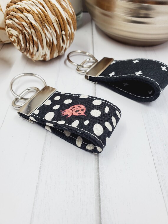 Mini Keychain, Small Fabric Key Fob, Key Ring, Silver Mini Key Ring, Women  Girls Keychains, Small Cute Fabric Key Chains, Keys, Mini Lanyard 