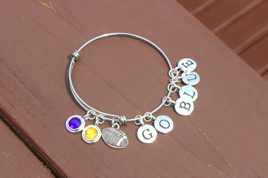 Bangle Tailgating Football team Colors Swarovski Crystals Adjustable ...
