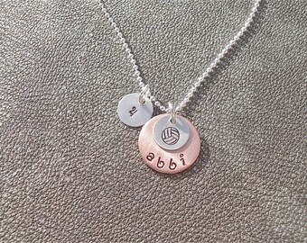 Personalized Name Sport Necklace Hand Stamped with Jersey Number - Gifts for Her - Senior Night Gift - Coach Gift