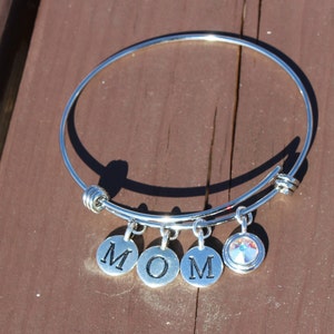 Mom and One Swarovski Crystal Adjustable Bangle Gifts for Her Gifts for Mom image 2