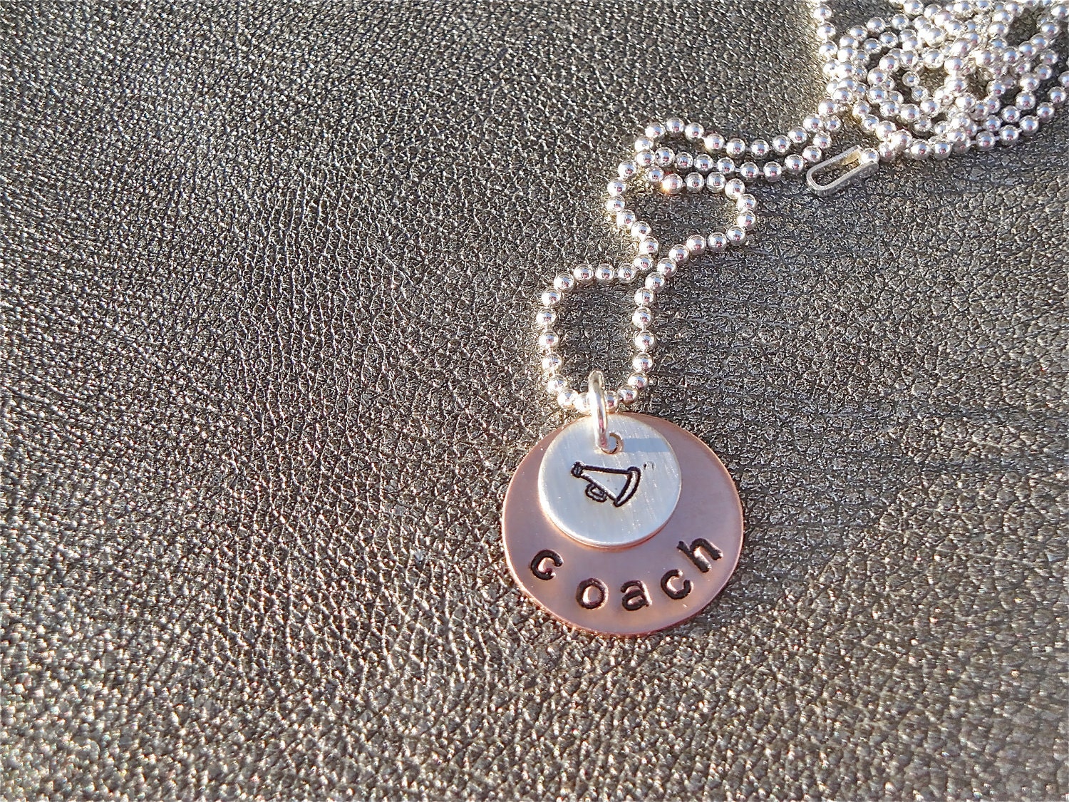 Cheerleading Personalized Hand Stamped Necklace With Megaphone Etsy