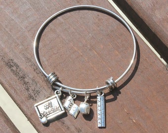 Teacher Adjustable Bangle - Teacher Appreciation - Gifts for her - Graduation