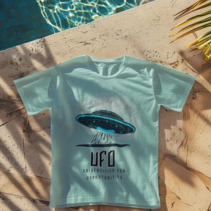 UFO-Themed T-shirt, Unisex Garment-Dyed Tee, Fun Alien Shirt, Unique Cosmic Apparel, Casual Graphic Tee, Unique Gift for UFO Lovers