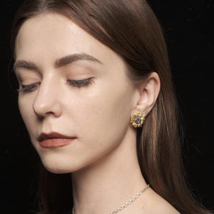 Sunflower Earrings, 18K Gold Plated Earrings, Dainty Flower Earrings, Birthday Gift for Her, Mother’s Day Gift, Gift for Mom