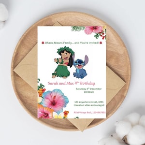 Tarjeta de cumpleaños de Lilo y Stitch