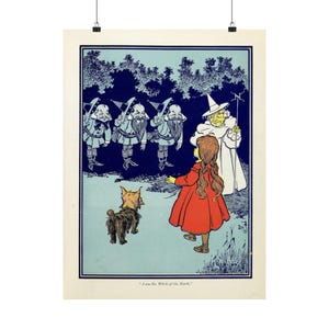 Dorothy Meets the Witch, 1900 Wizard of Oz Illustration by W. W. Denslow Vintage Storybook Print